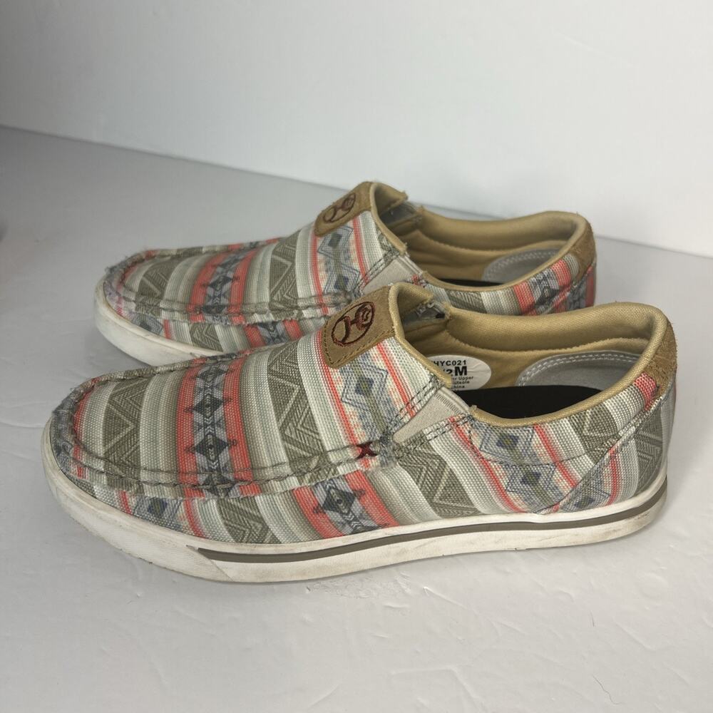 Twisted X Women's Size 6 1/2 Pink Multi Slip-On Hooey Loper with ecoTweed Lining